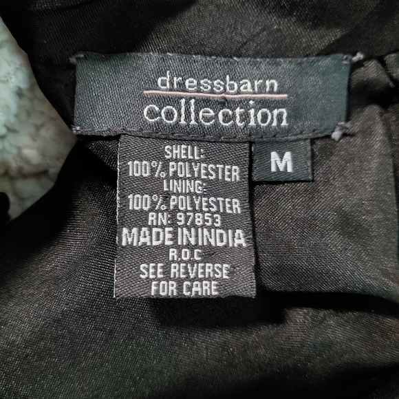 Dressbarn Collection Black Beaded V-Front Blouse. Size Medium - Picture 4 of 4